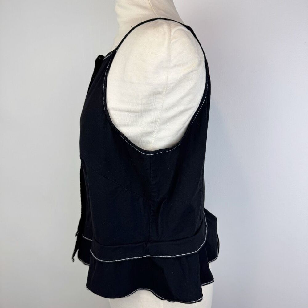 Maeve Tailored Square-Neck Peplum Top Medium minimalist structured - Picture 3 of 10